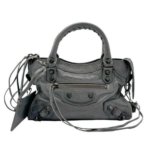 Balenciaga City Shoulder Bag Grey Leather - Picture 1 of 5